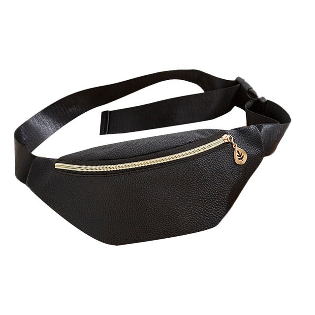 Women Black Waterproof  Waist Bag
