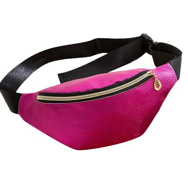 Women Black Waterproof  Waist Bag