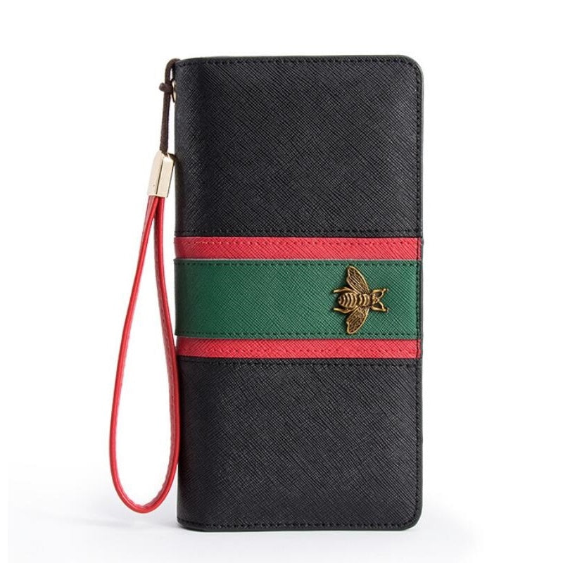 Women Leather,Long,Tri-color Wallet