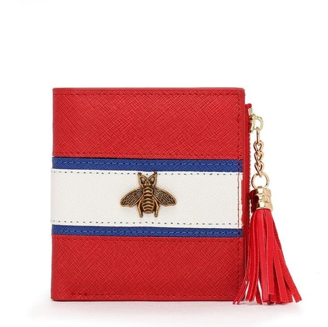 Women Leather,Long,Tri-color Wallet