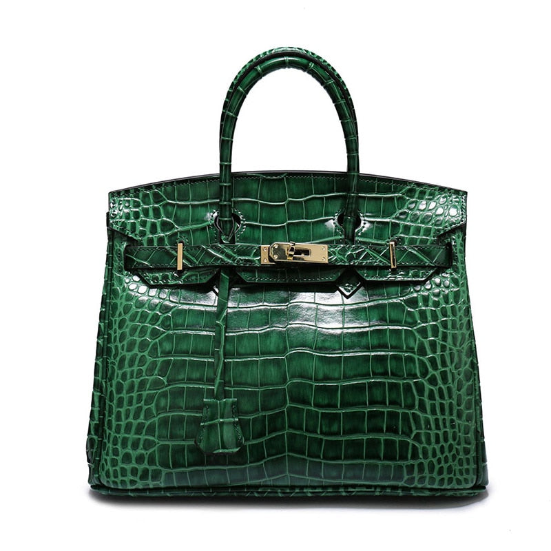 Women Luxury Designer Crocodile Leather Shoulder Bag