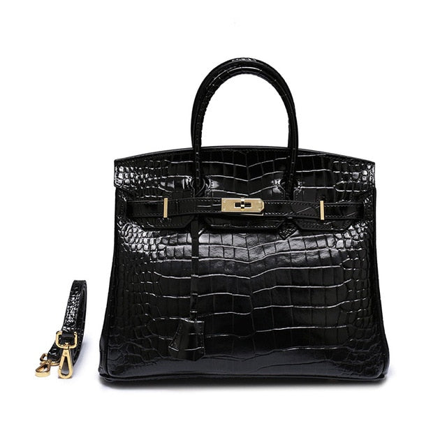 Women Luxury Designer Crocodile Leather Shoulder Bag