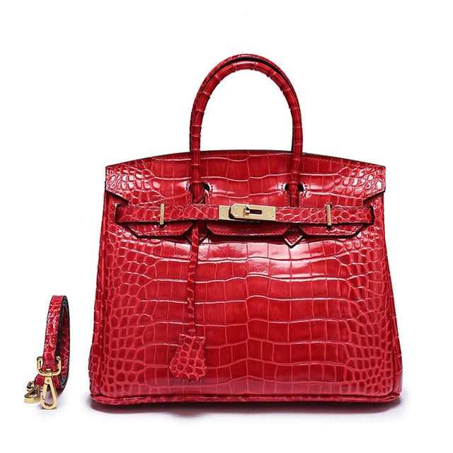 Women Luxury Designer Crocodile Leather Shoulder Bag