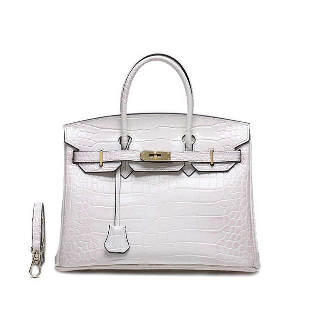 Women Luxury Designer Crocodile Leather Shoulder Bag