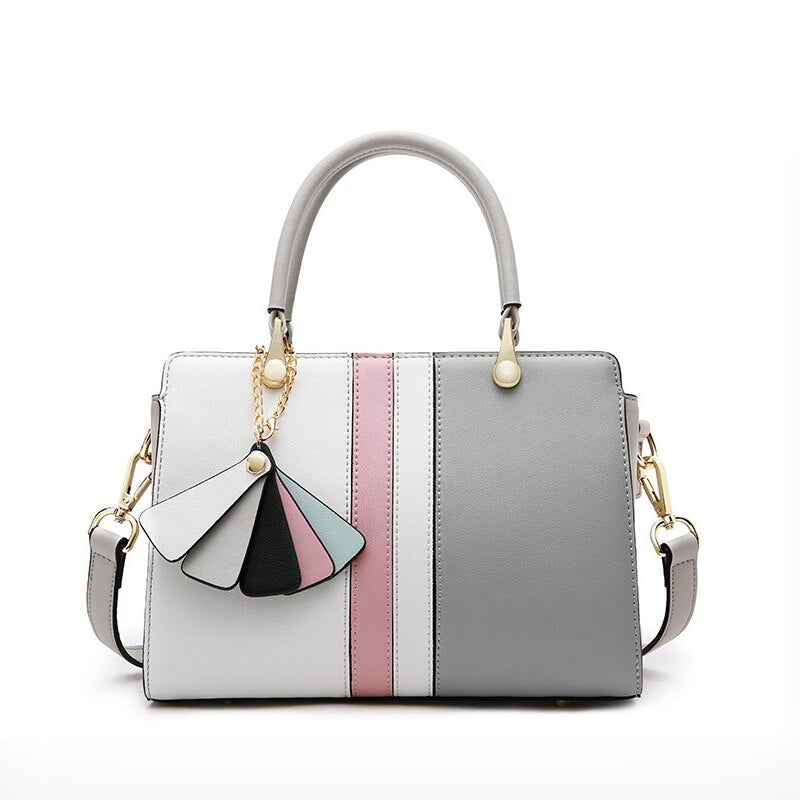 Women Luxury Leather Paneled Handbag