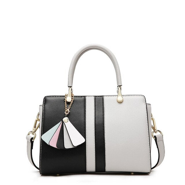 Women Luxury Leather Paneled Handbag