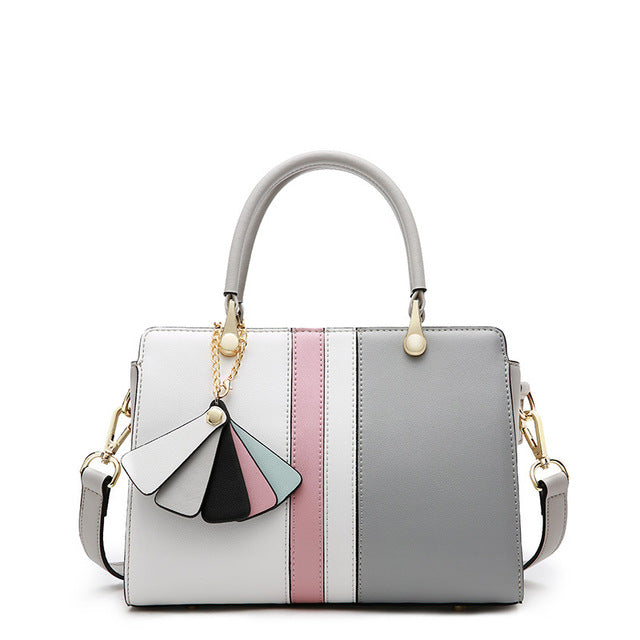 Women Luxury Leather Paneled Handbag